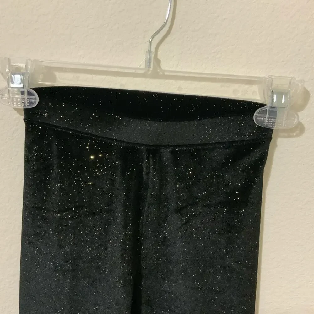 Old Navy Velour Leggings Black w/ Gold 5T Girl